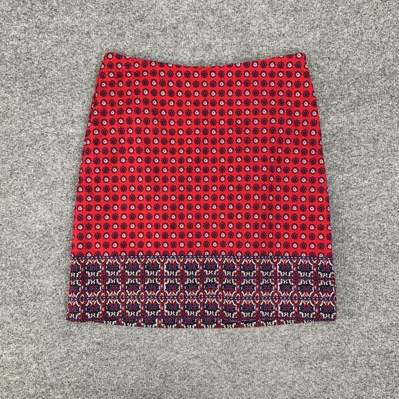 Talbots Skirt Womens 2P Petites Multi Cotton Blend Straight Side Zip Inner Lined - Picture 2 of 10